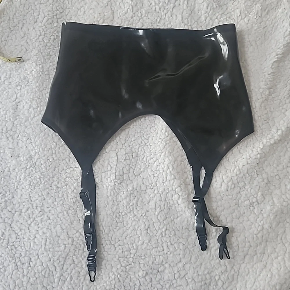 Black Vinyl Garter Belt - Women Intimates & Sleepwear